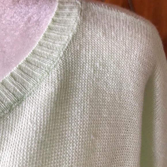 Eileen Fisher linen knit sweater in pale green NEW - Picture 3 of 6